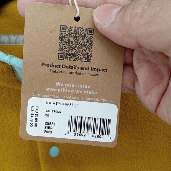 Patagonia Jacket Mens XXL Sisu Brown Mustard Color Block Fleece Snap T Synchilla - Picture 4 of 10